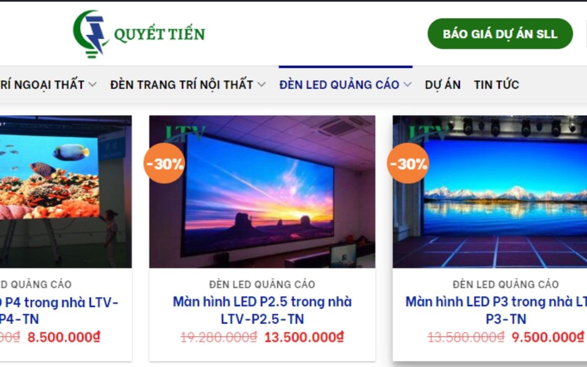 Bảng giá màn hình LED