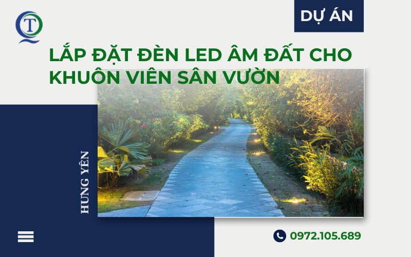 Lắp đặt đèn LED âm đất cho sân vườn tại Ecopark